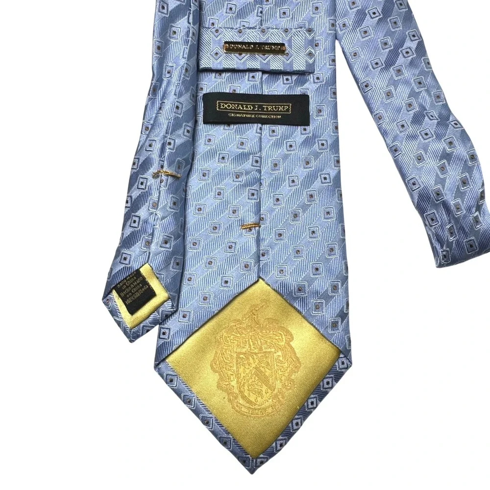 Donald J. Trump Necktie‎ Mens Light Blue Geometric Designer Neck Tie